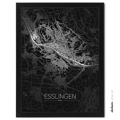 Stadtplan Poster Karte Esslingen