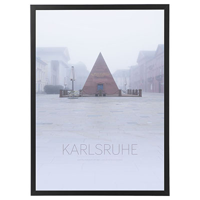 Foto-Poster: Marktplatz Karlsruhe an einem Sonntag Morgen im Oktober