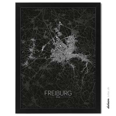 Stadtplan Poster Karte Freiburg