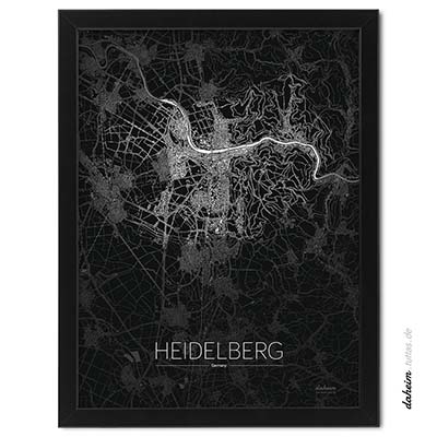 Stadtplan Poster Karte Heidelberg