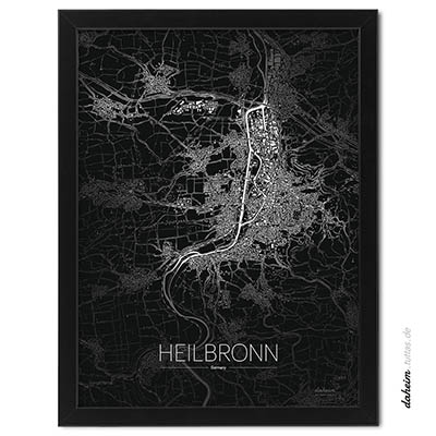 Stadtplan Poster Karte Heilbronn