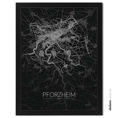 Stadtplan Poster Karte Pforzheim