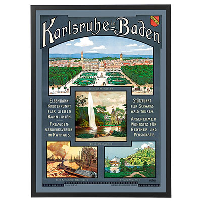 Poster: historisches Plakat von Karlsruhe