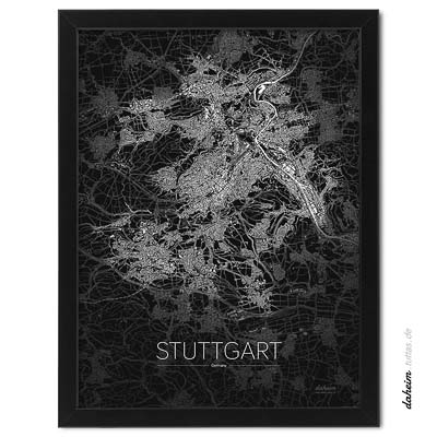 Stadtplan Poster Karte Stuttgart